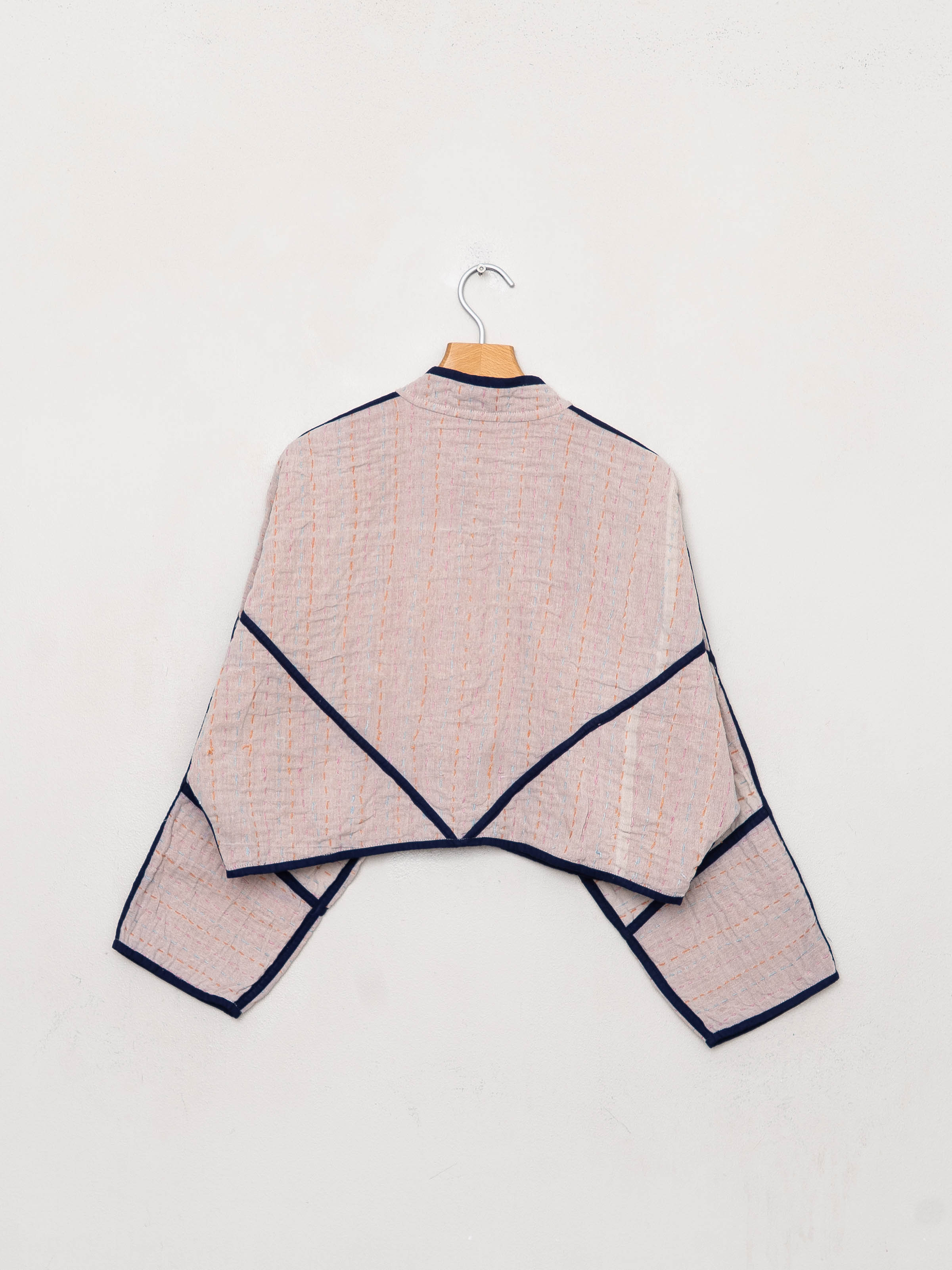 The Kaira Cropped Suzani Cut Out Kantha Jacket