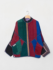 The Ishani Quilted Indigo Kantha Jacket