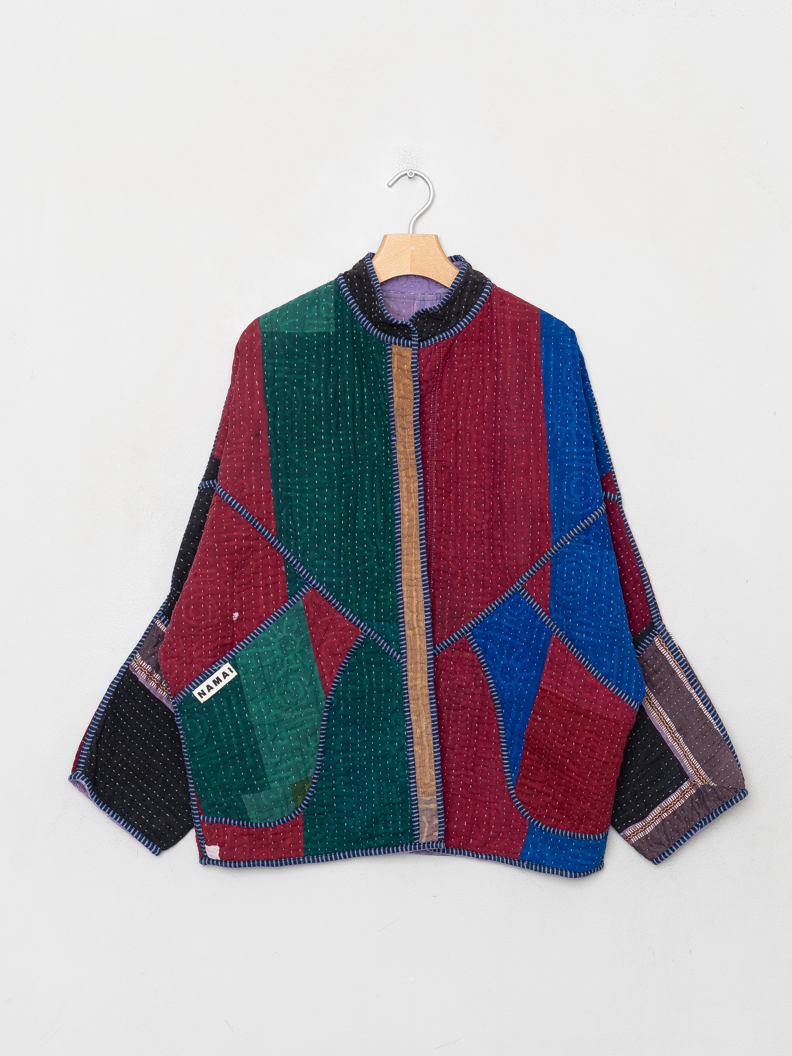 The Ishani Quilted Indigo Kantha Jacket