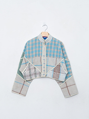 The Kaira Cropped Quilted Patchwork Kantha Jacket