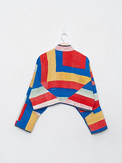 The Kaira Cropped Quilted Patchwork Kantha Jacket