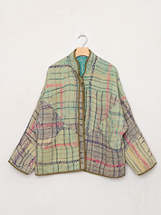The Ladhiya Quilted Mix Match Kantha Jacket Wholesale