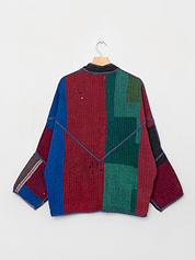 The Ishani Quilted Indigo Kantha Jacket