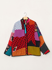 The Ladhiya Quilted Patchwork Kantha Jacket