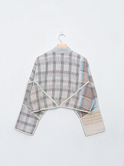 The Kaira Cropped Quilted Patchwork Kantha Jacket