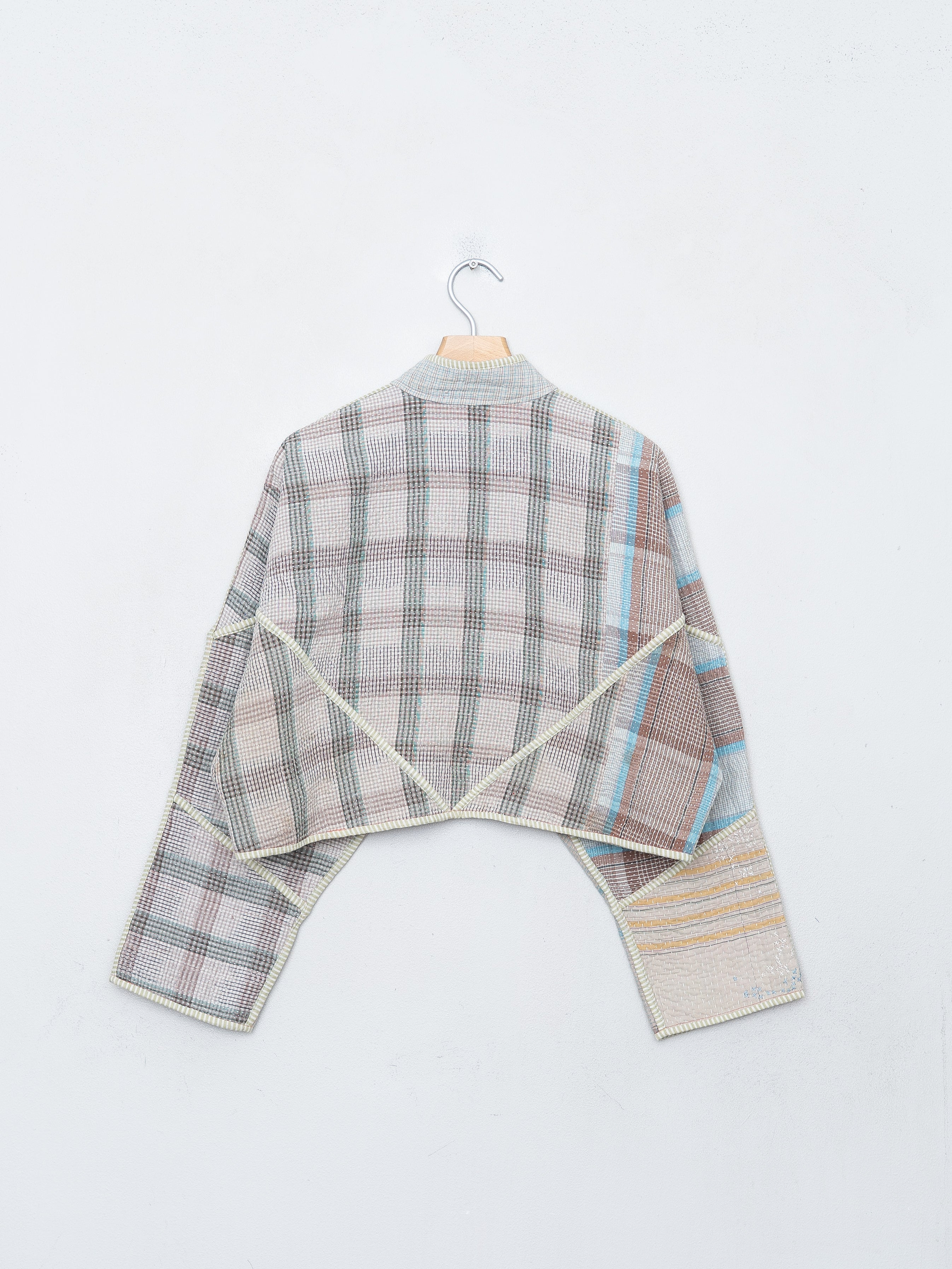 The Kaira Cropped Quilted Patchwork Kantha Jacket