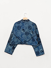 The Kaira Cropped Denim Suzani Jacket - Medium