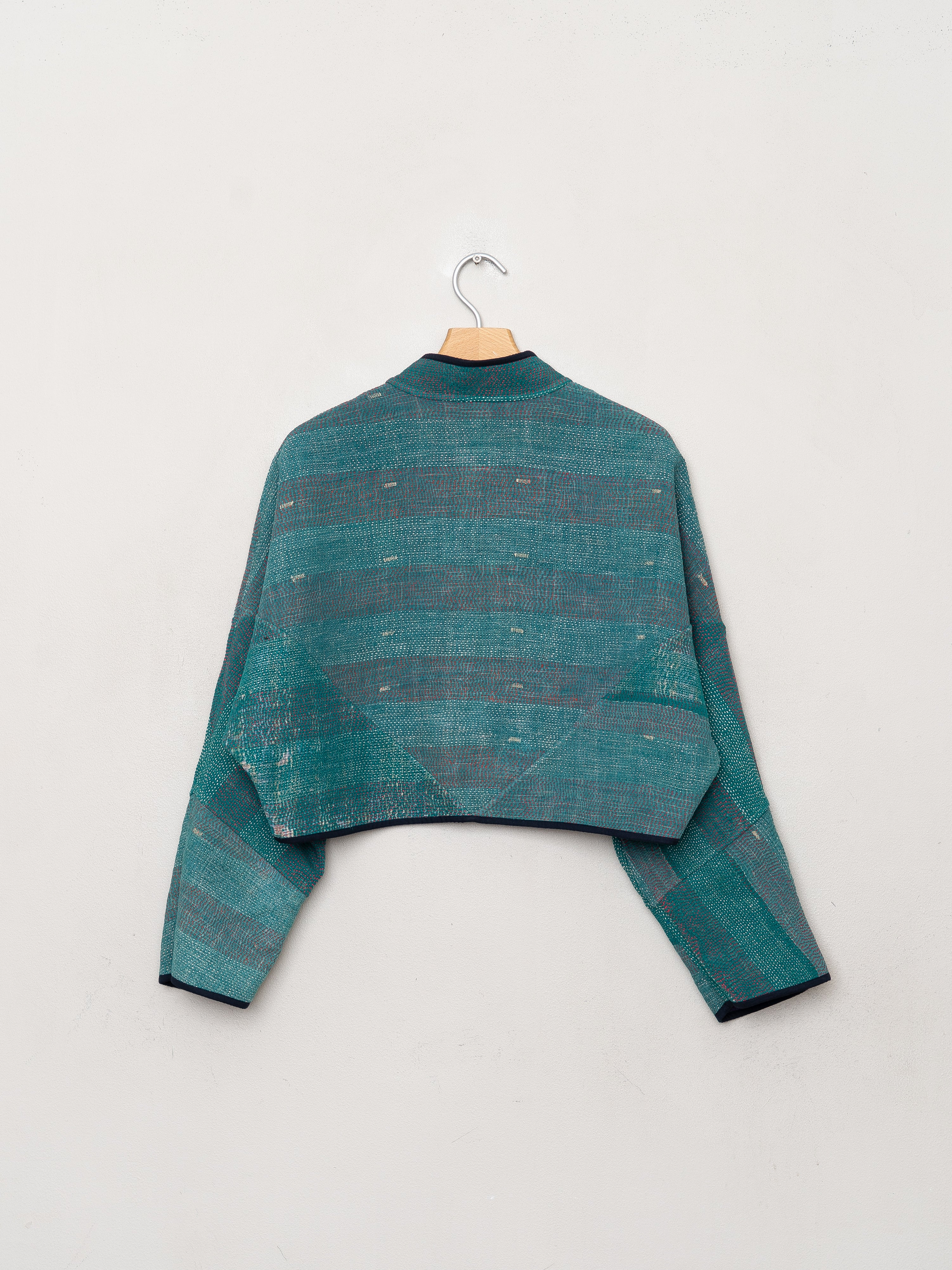 The Kaira Cropped Quilted Patchwork Kantha Jacket