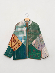 The Ladhiya Quilted Patchwork Kantha Jacket