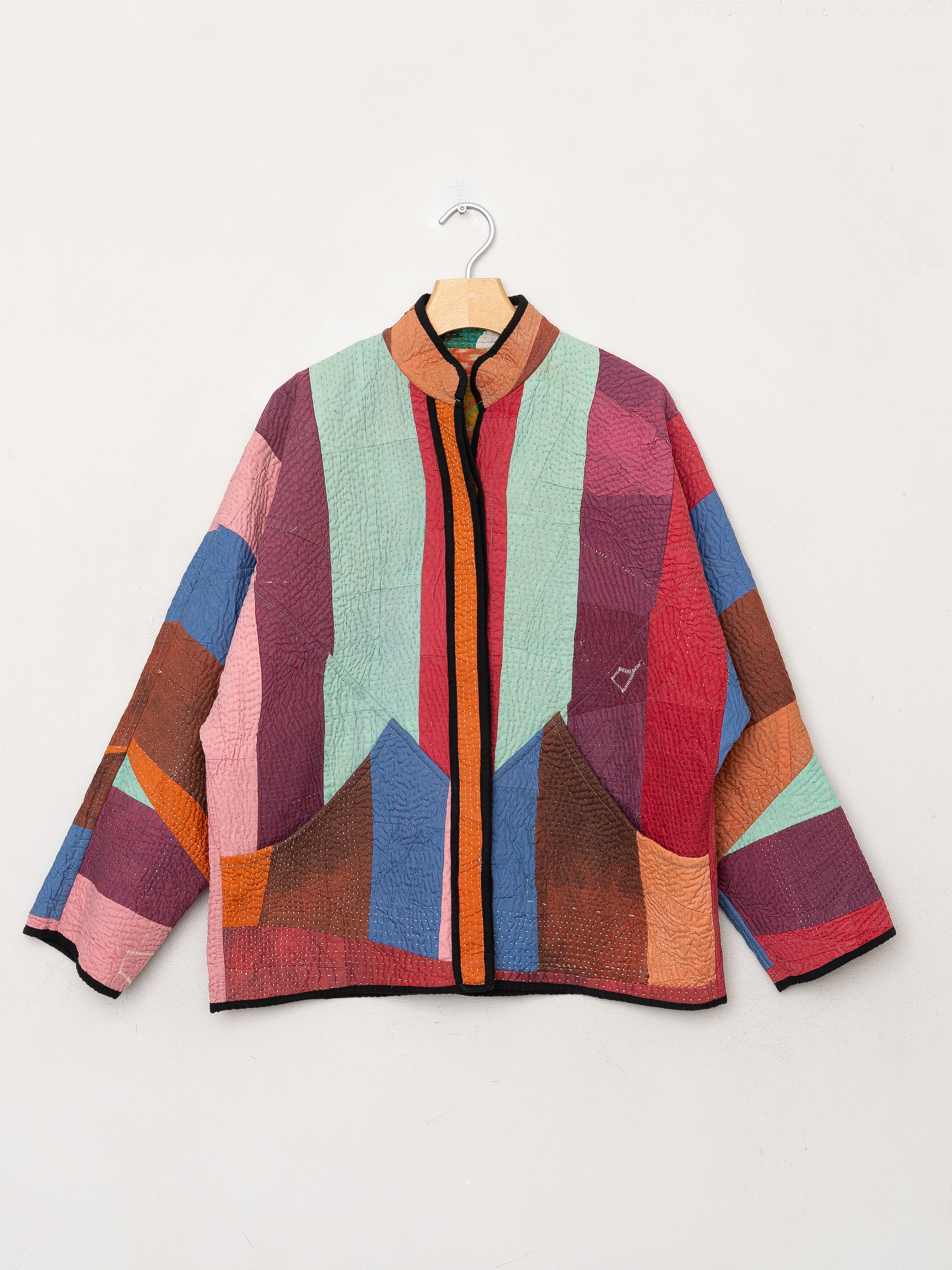 The Ladhiya Quilted Patchwork Kantha Jacket