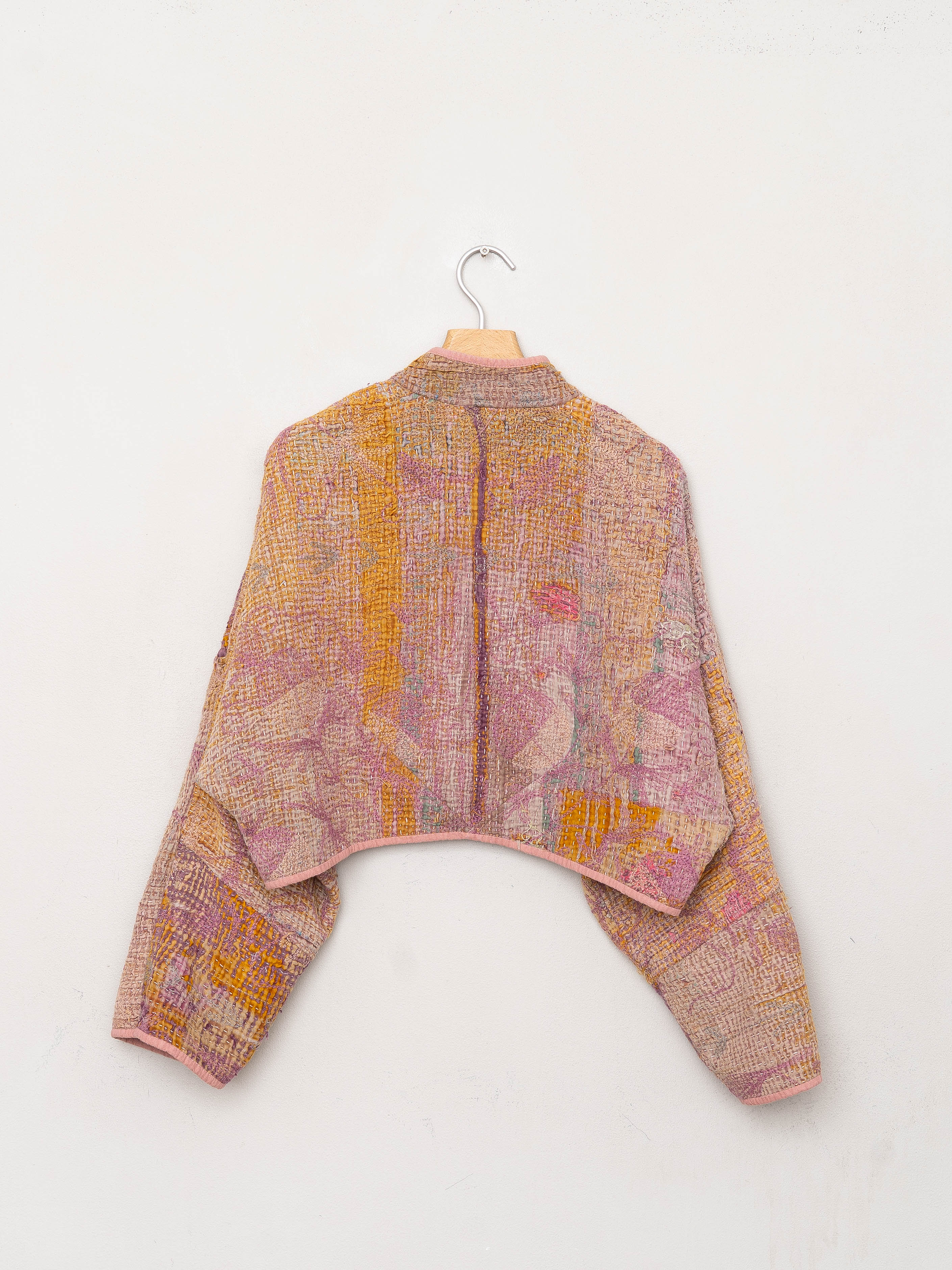 The Kaira Cropped Suzani Quilted Kantha Jacket