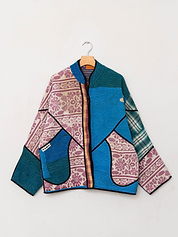 The Ladhiya Quilted Patchwork Kantha Jacket