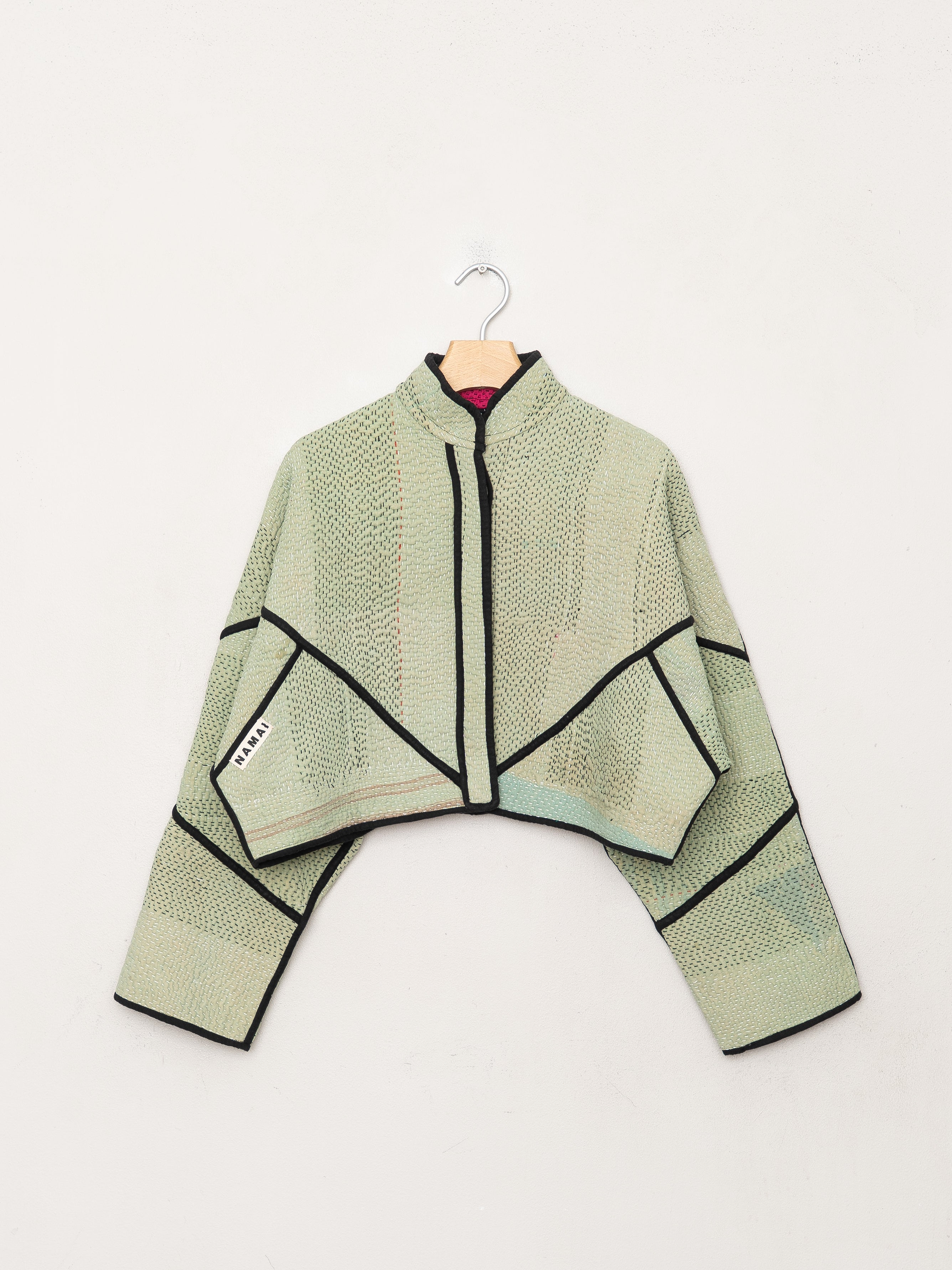 The Kaira Cropped Quilted Patchwork Kantha Jacket
