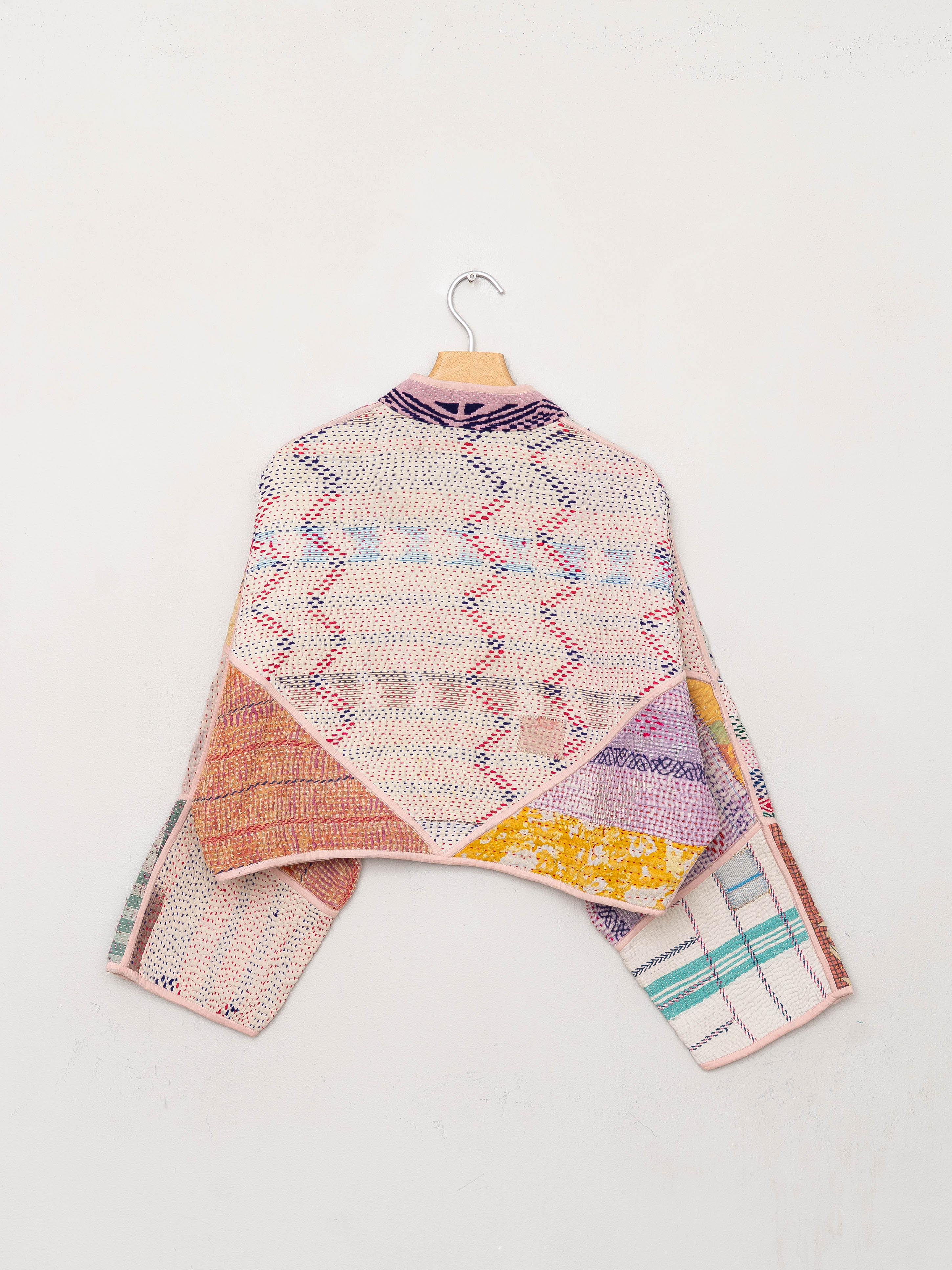 The Kaira Cropped Suzani Quilted Kantha Jacket