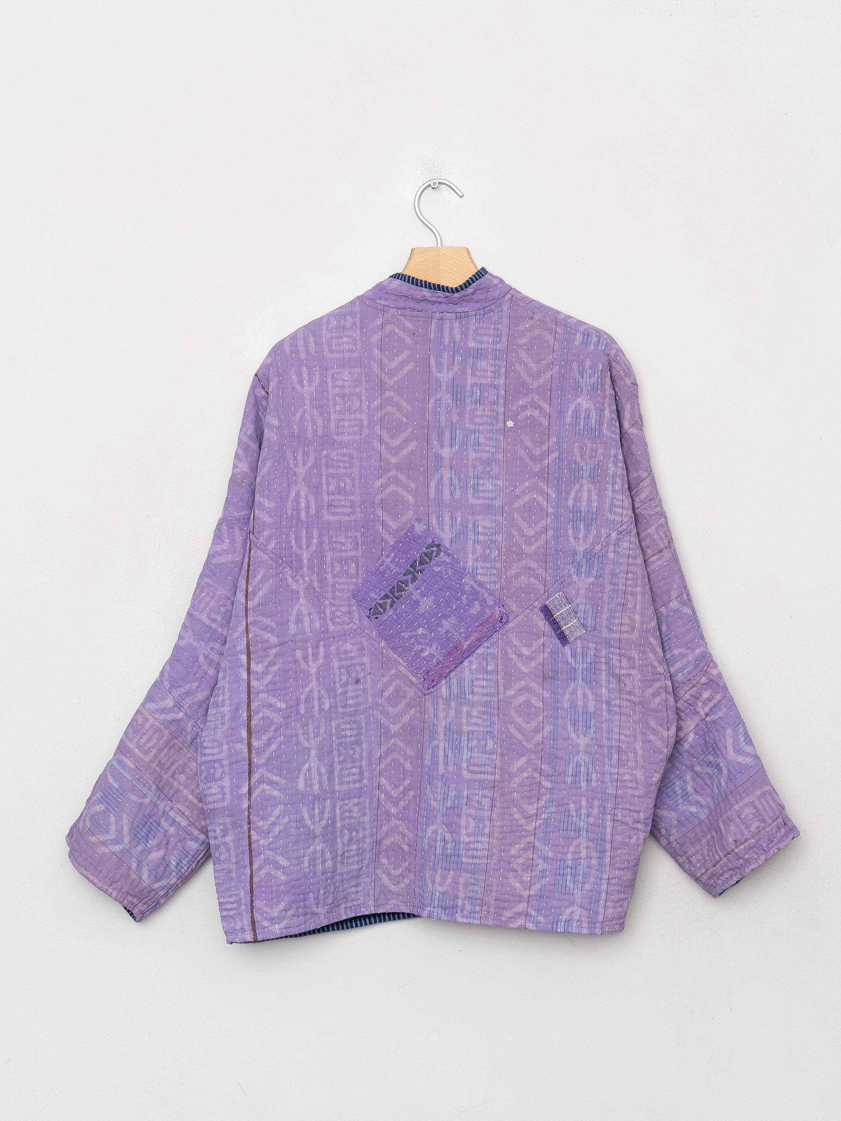 The Ishani Quilted Indigo Kantha Jacket