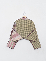 The Kaira Cropped Quilted Patchwork Kantha Jacket