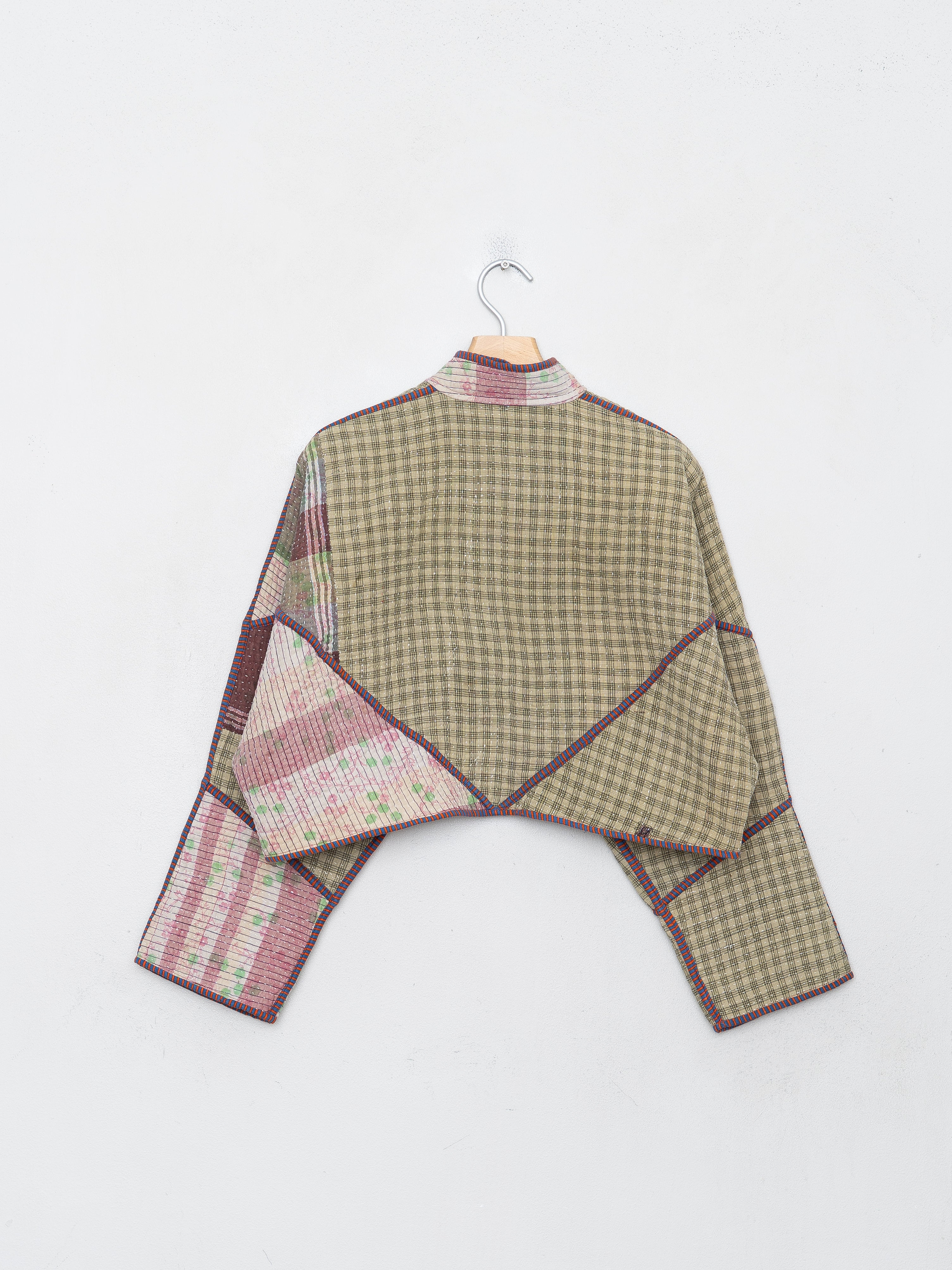 The Kaira Cropped Quilted Patchwork Kantha Jacket