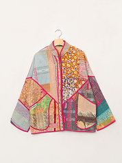 The Ladhiya Quilted Patchwork Kantha Jacket
