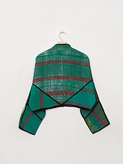 The Kaira Cropped Quilted Patchwork Kantha Jacket