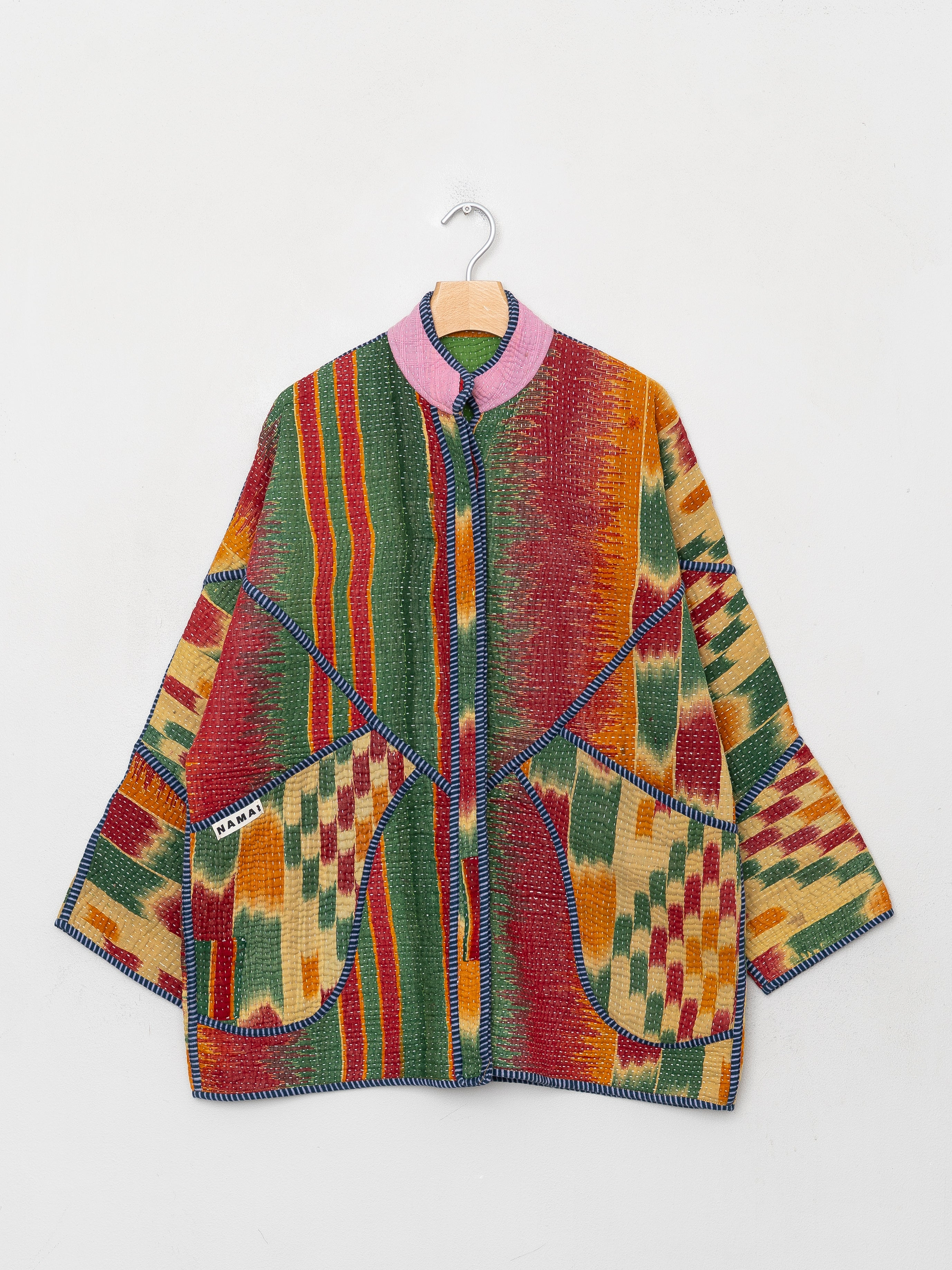 The Narmada Quilted Patchwork Kantha Jacket