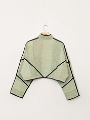 The Kaira Cropped Quilted Patchwork Kantha Jacket