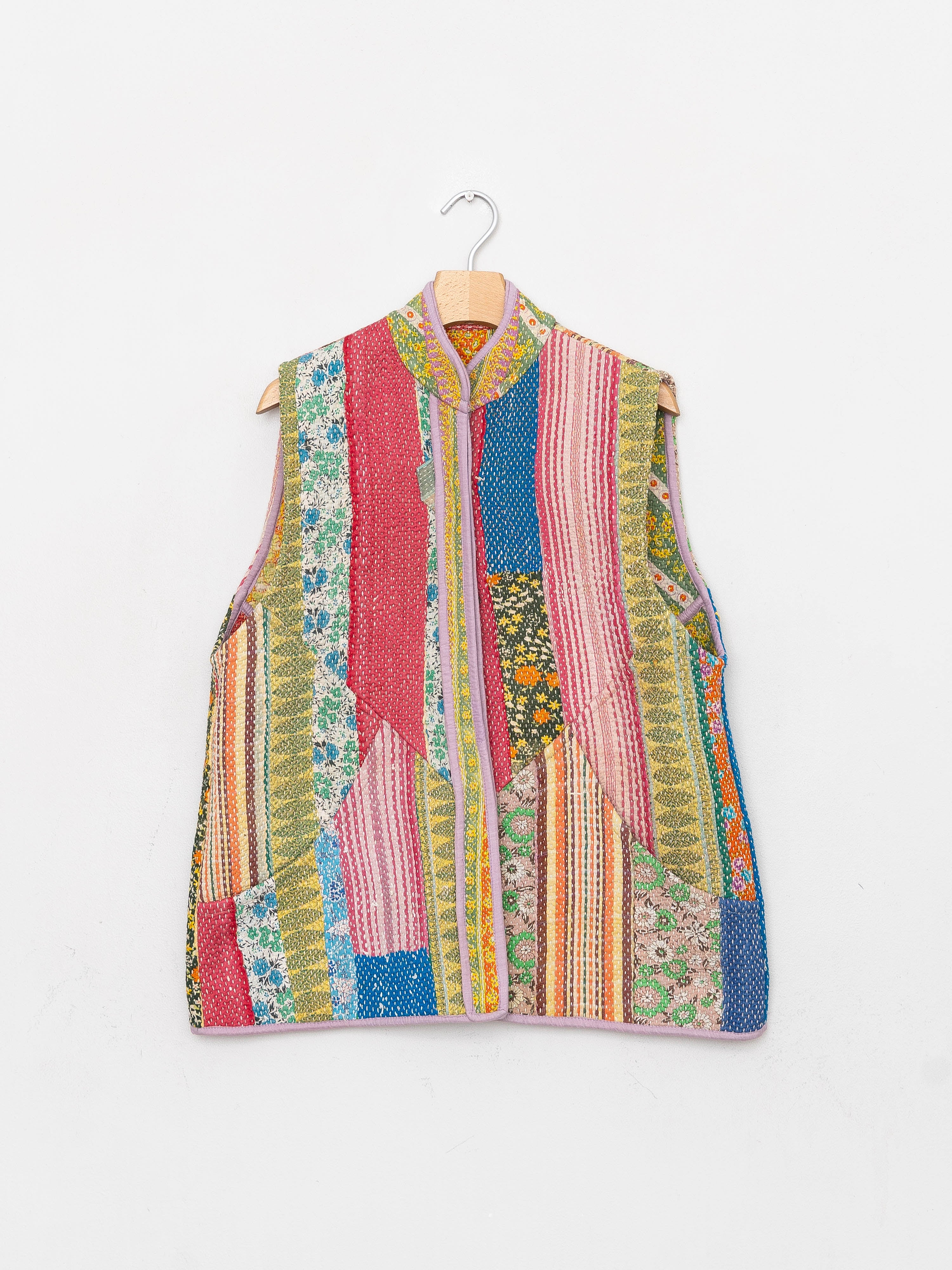 The Ladhiya Quilted Patchwork Kantha Vest