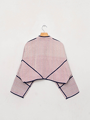 The Kaira Cropped Suzani Cut Out Kantha Jacket