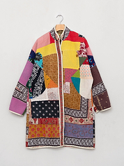 The Sai Quilted Patchwork Kantha Coat