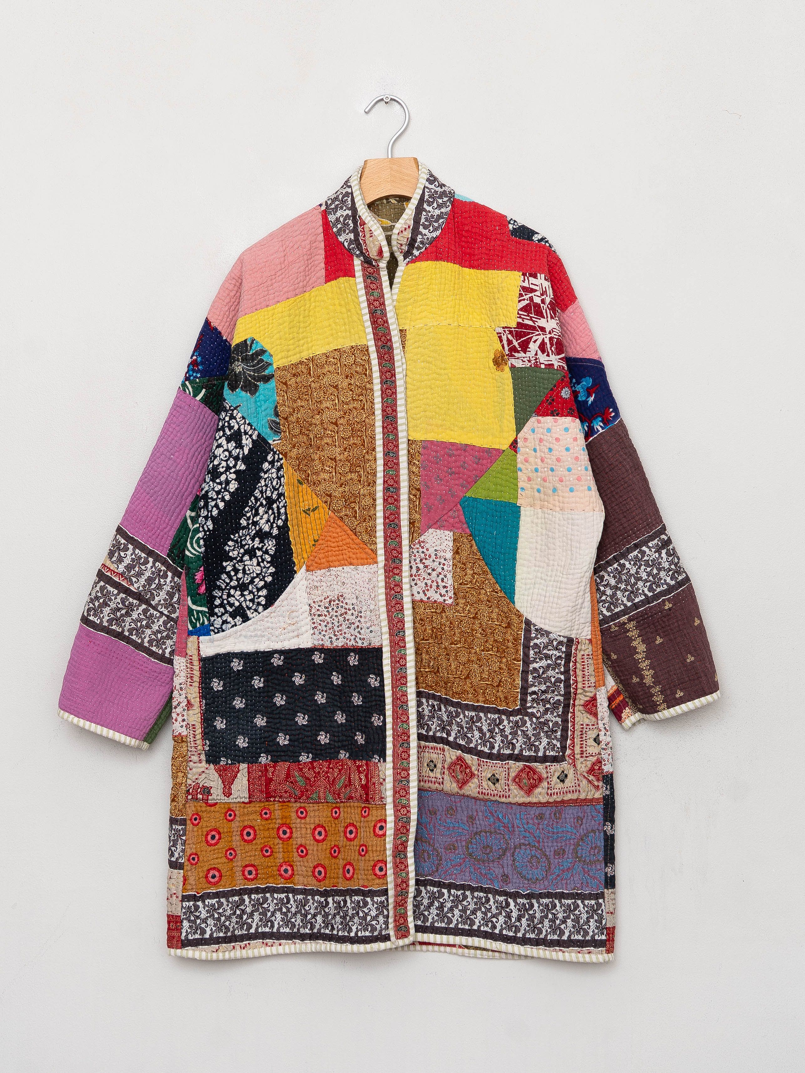 The Sai Quilted Patchwork Kantha Coat