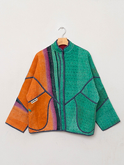 The Ladhiya Quilted Patchwork Kantha Jacket
