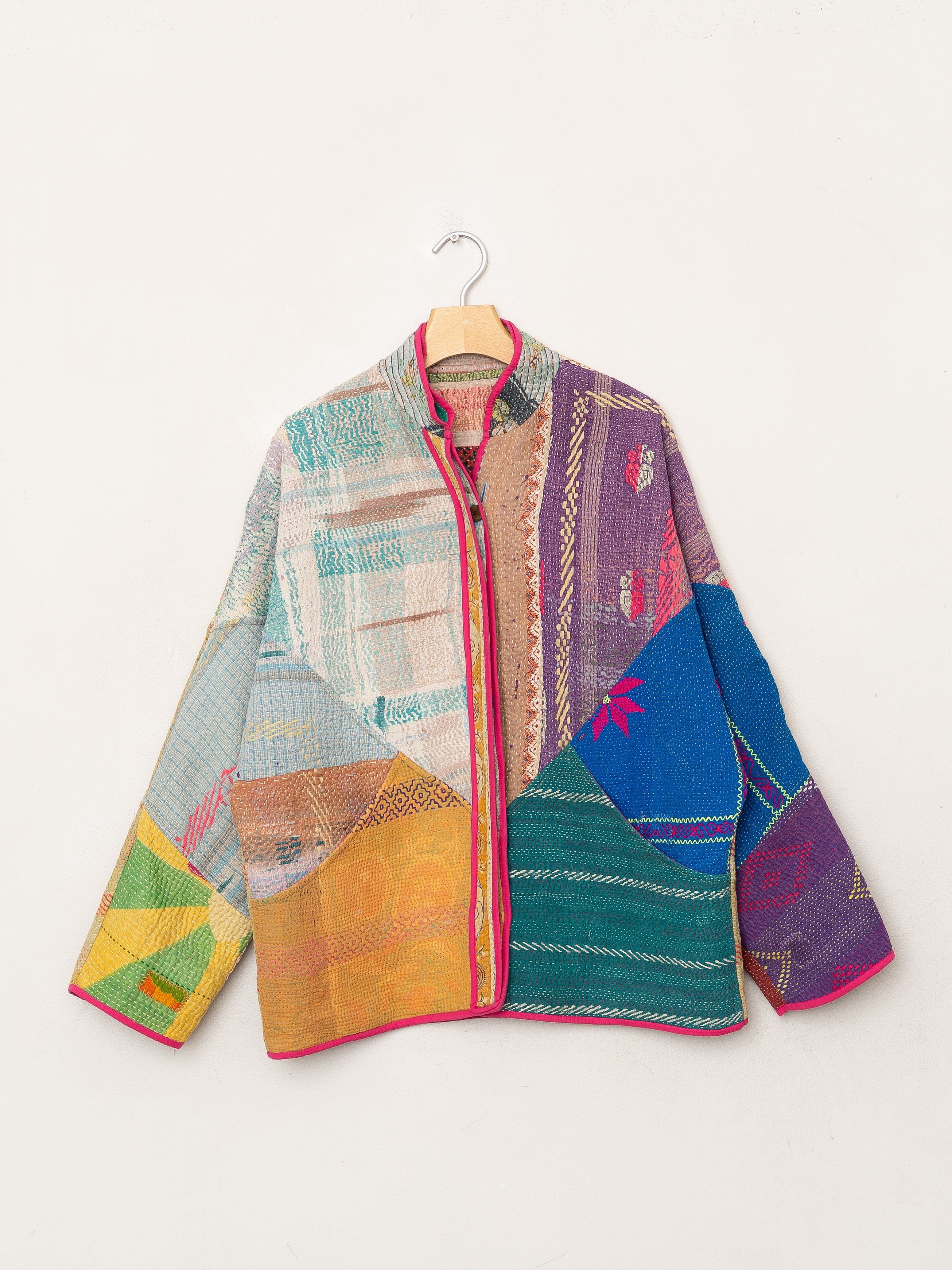 The Ladhiya Quilted Patchwork Kantha Jacket