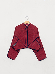 The Kaira Cropped Suzani Cut Out Kantha Jacket