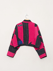 The Kaira Cropped Quilted Patchwork Kantha Jacket