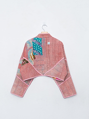 The Kaira Cropped Quilted Patchwork Kantha Jacket