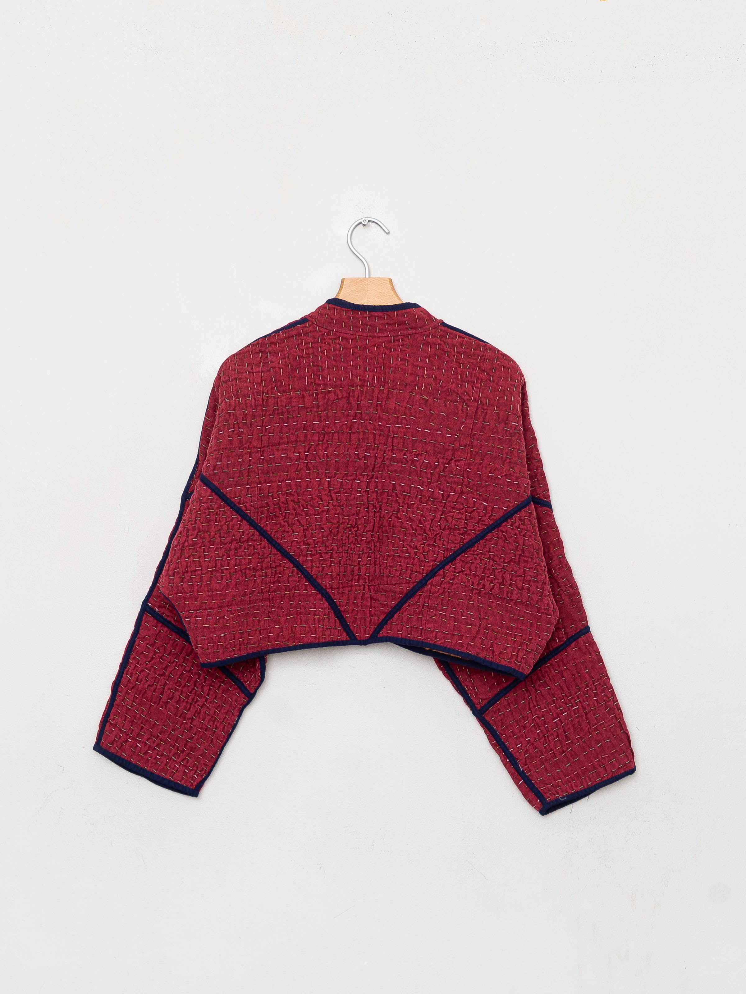 The Kaira Cropped Suzani Cut Out Kantha Jacket