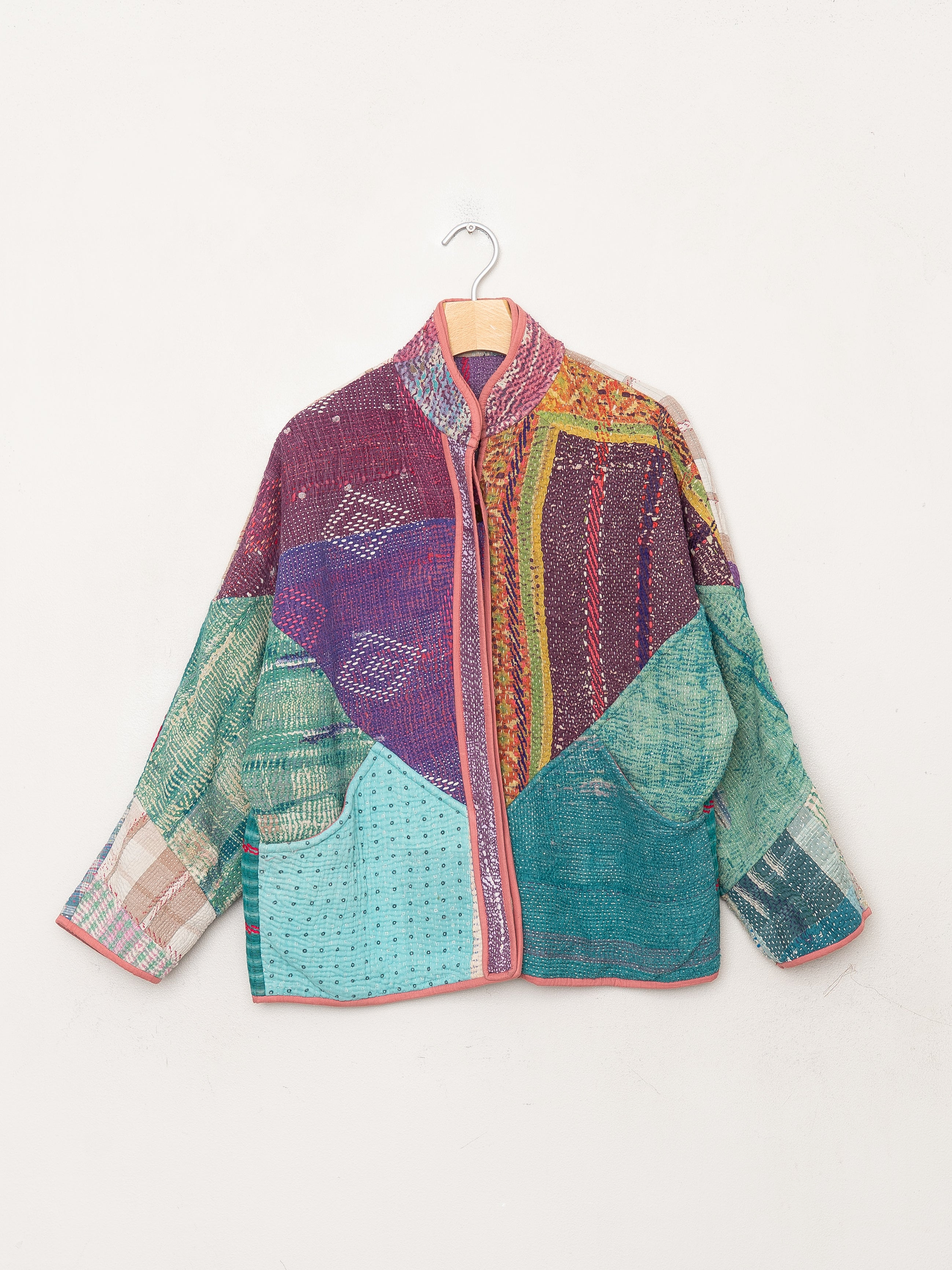 The Ladhiya Petite Quilted Patchwork Kantha Jacket