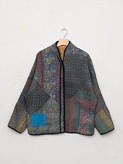 The Ladhiya Quilted Patchwork Kantha Jacket