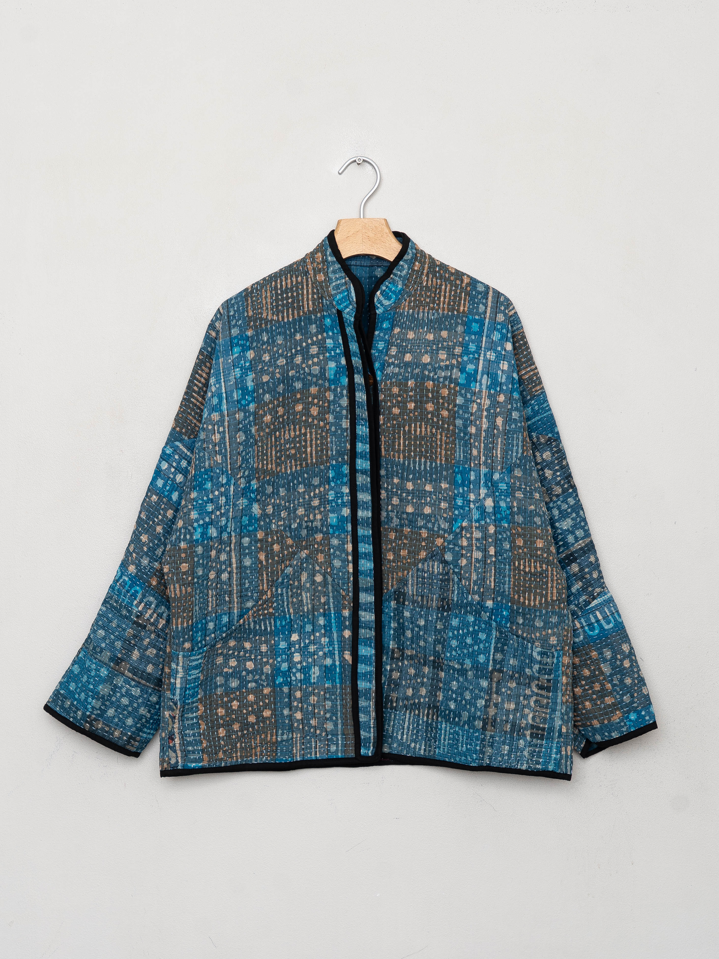 The Ladhiya Quilted Indigo Kantha Jacket Wholesale
