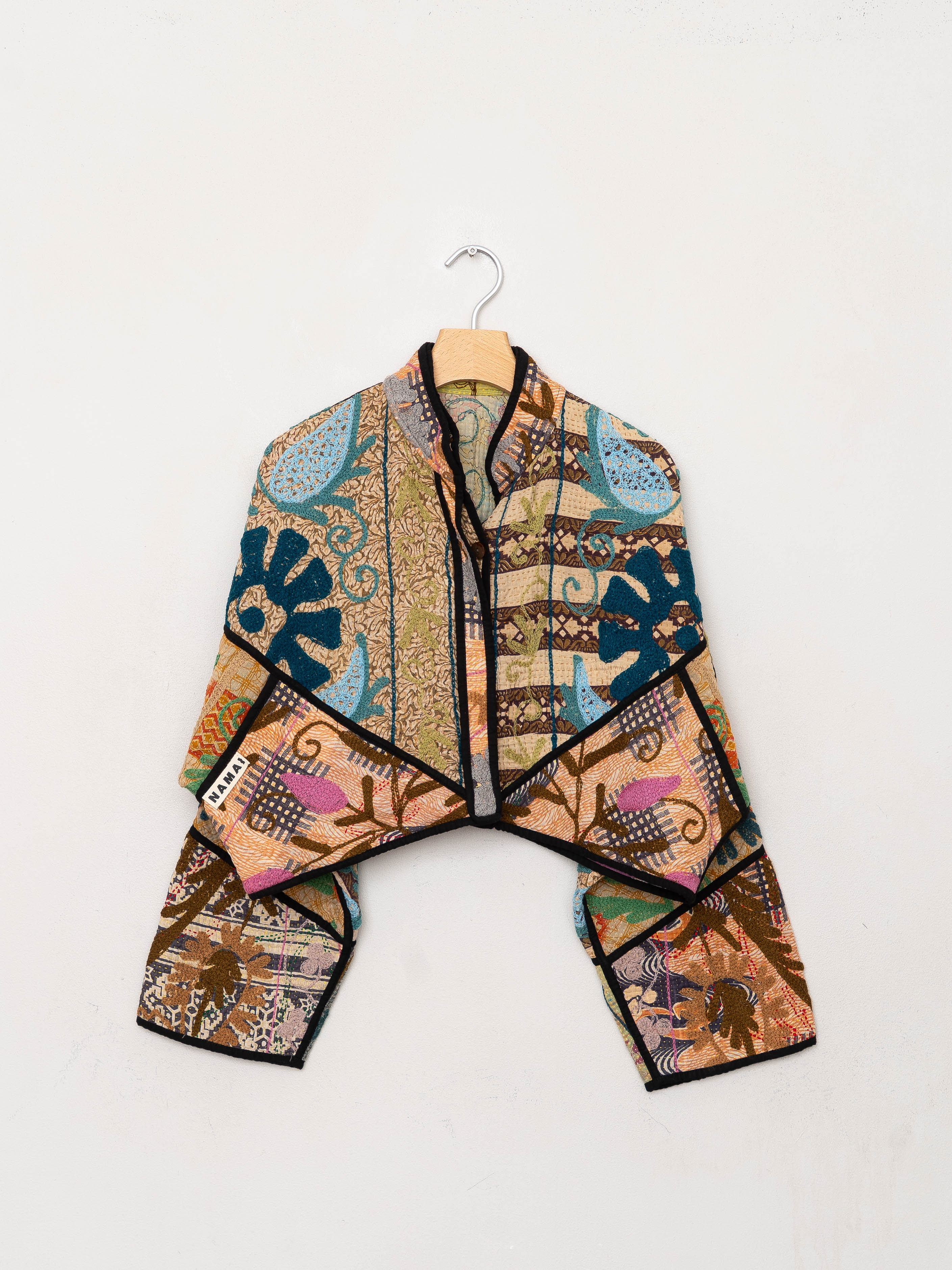 The Kaira Cropped Suzani Quilted Kantha Jacket