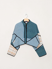 The Kaira Cropped Quilted Patchwork Kantha Jacket