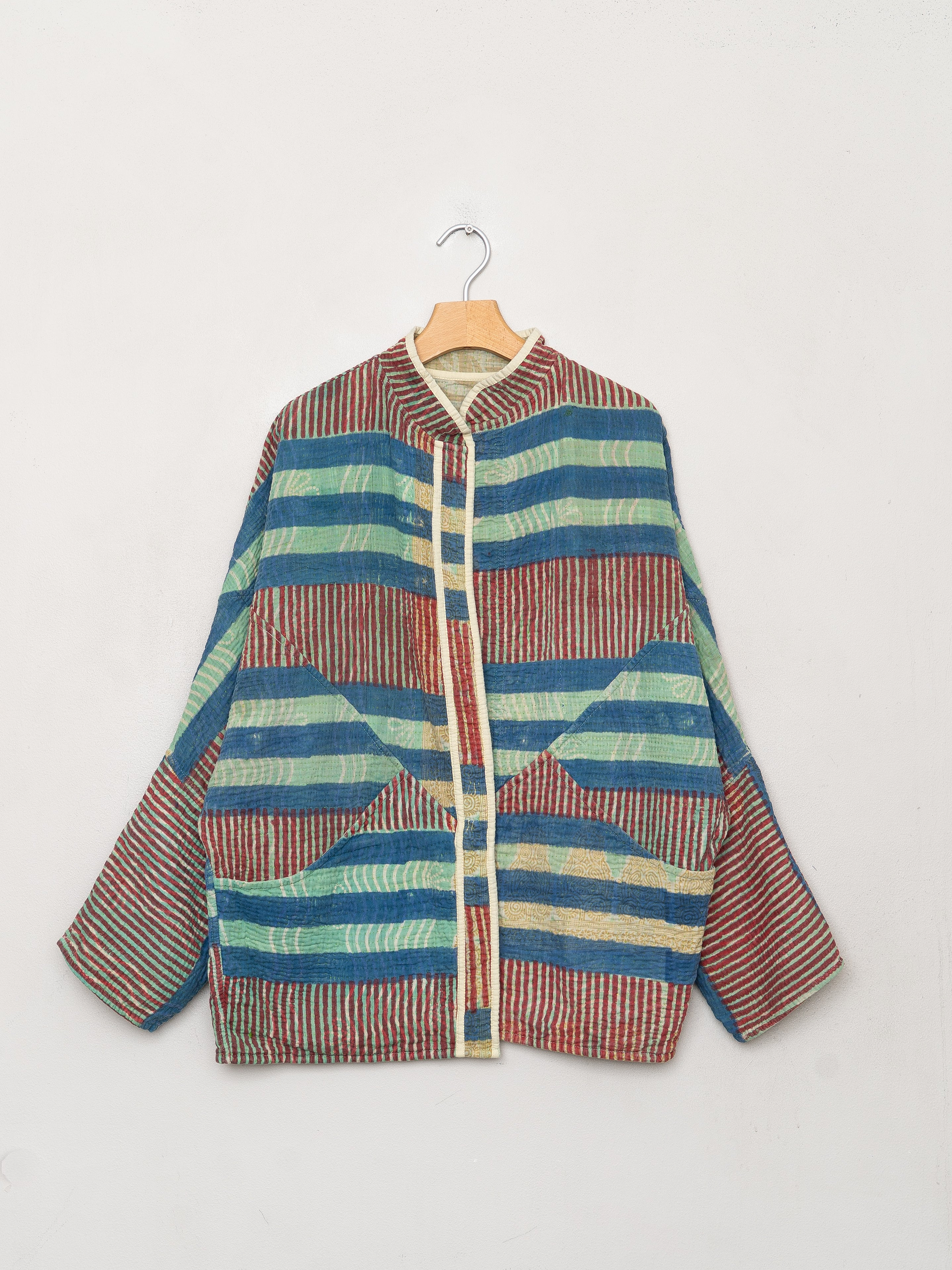 The Ishani Quilted Patchwork Kantha Jacket
