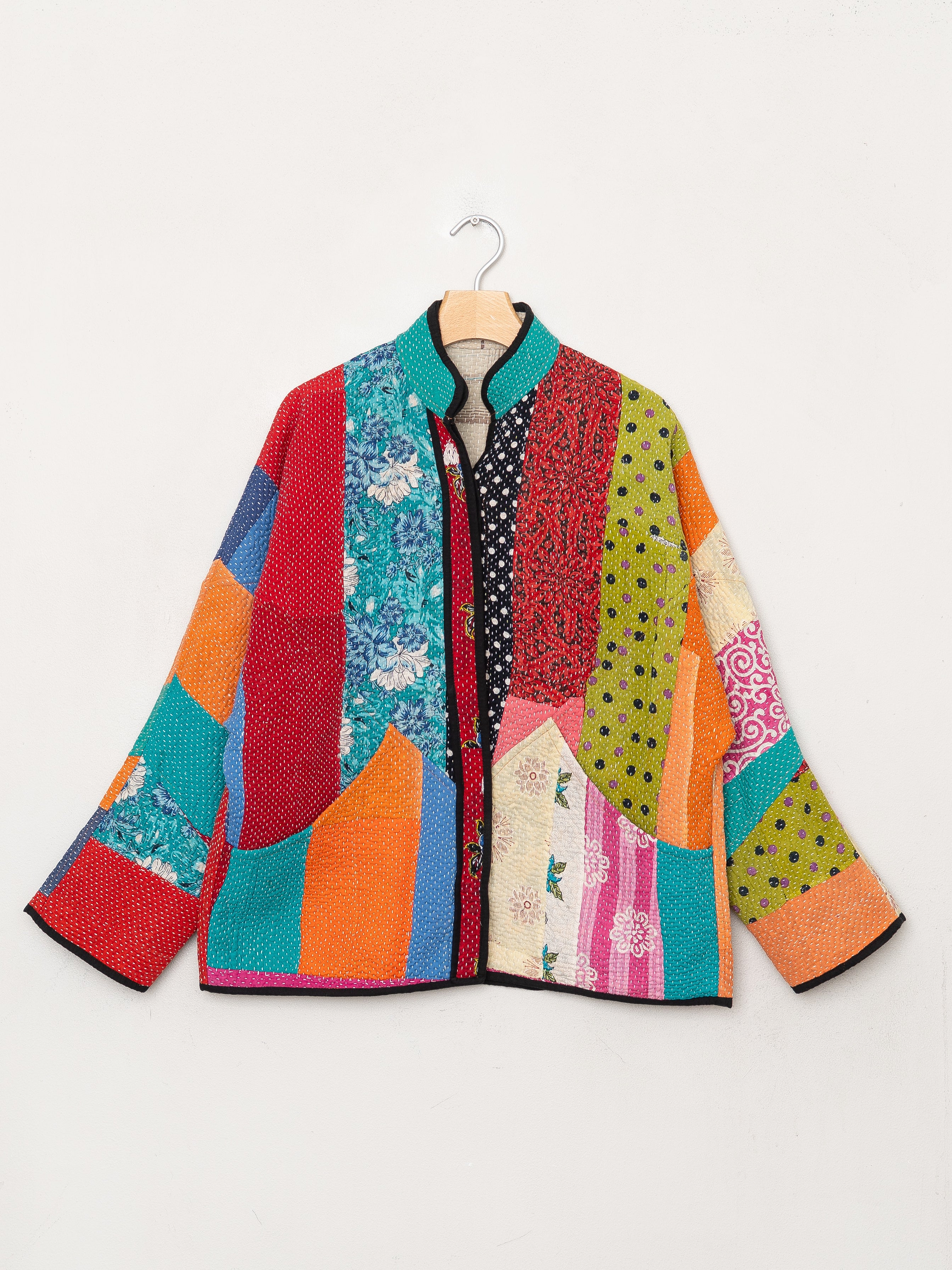 The Ladhiya Quilted Patchwork Kantha Jacket
