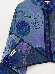 The Kaira Cropped Denim Suzani Jacket - Medium