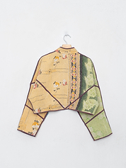 The Kaira Cropped Quilted Patchwork Kantha Jacket