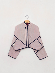 The Kaira Cropped Suzani Cut Out Kantha Jacket