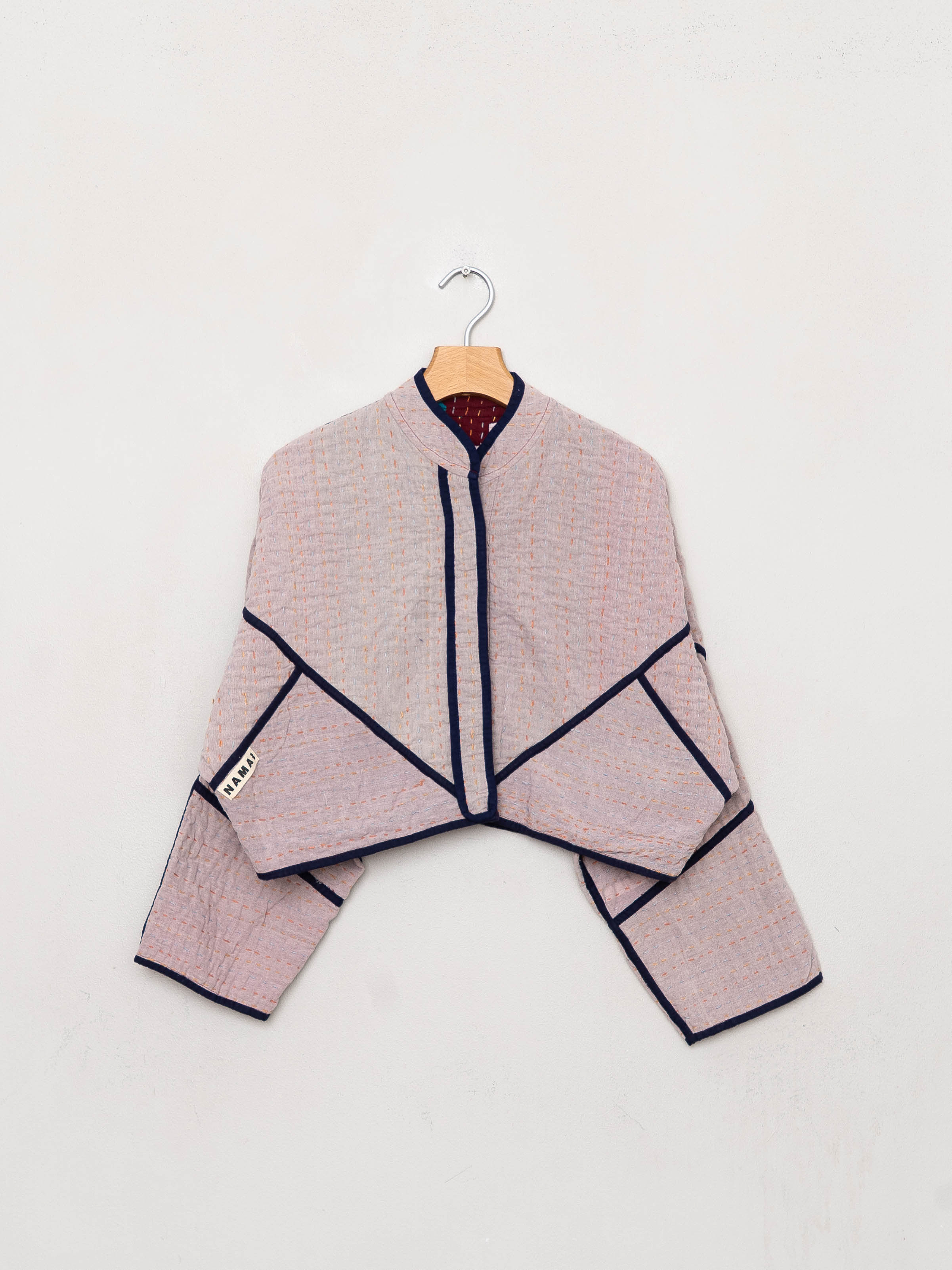 The Kaira Cropped Suzani Cut Out Kantha Jacket