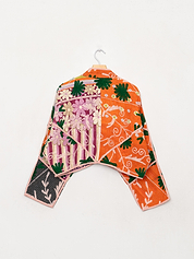The Kaira Cropped Suzani Quilted Kantha Jacket