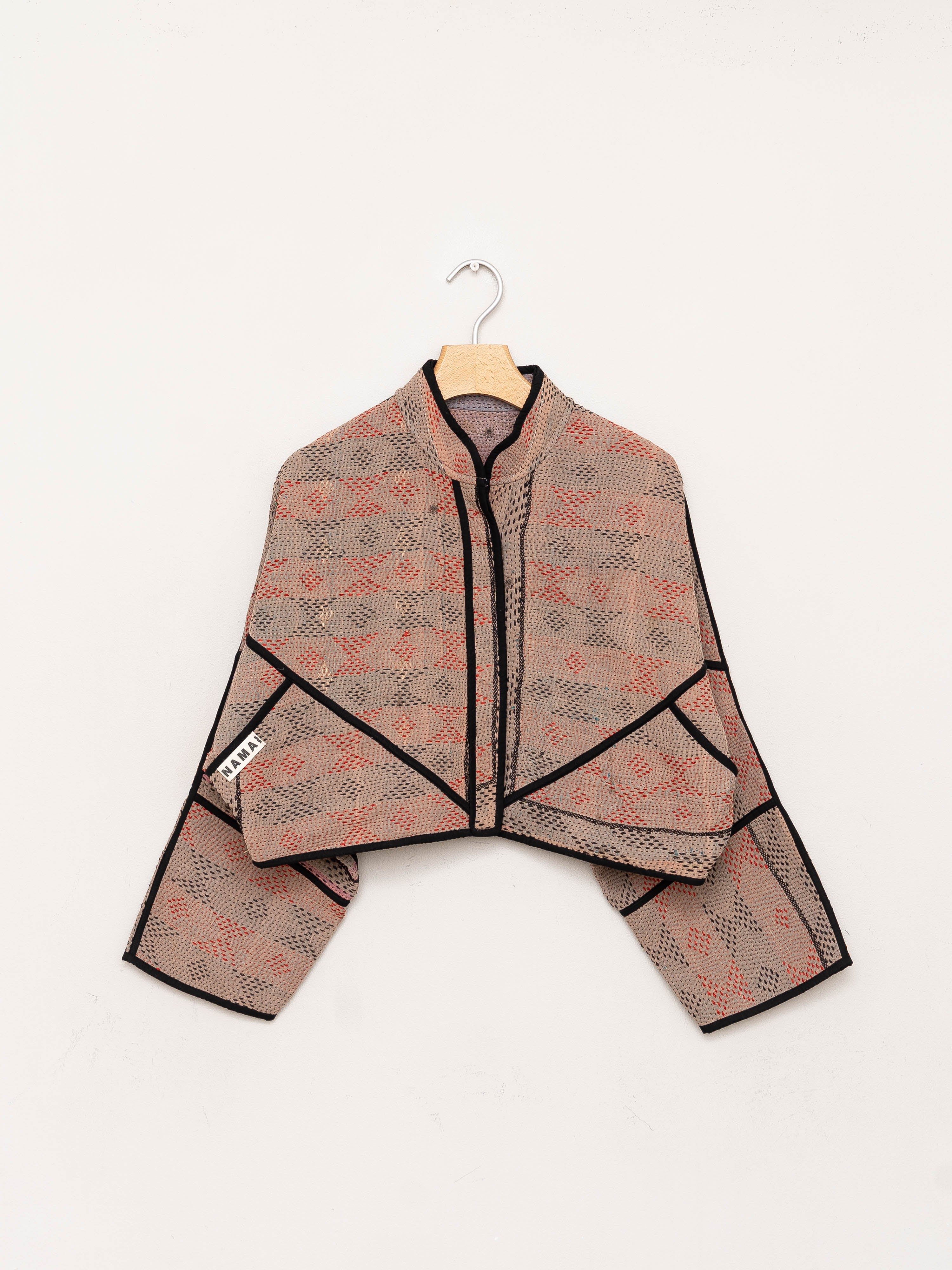 The Kaira Cropped Quilted Patchwork Kantha Jacket
