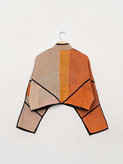 The Kaira Cropped Quilted Patchwork Kantha Jacket