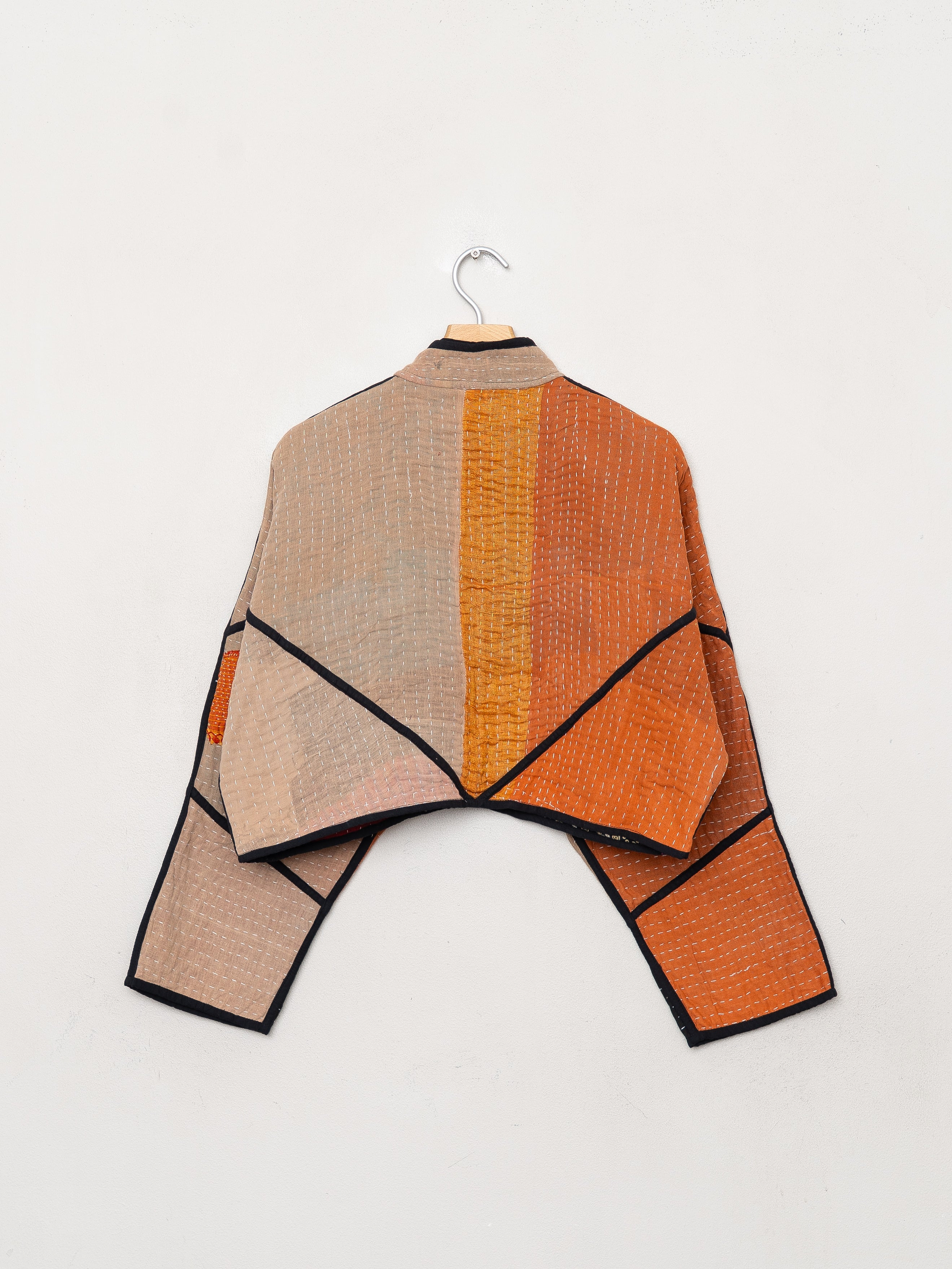 The Kaira Cropped Quilted Patchwork Kantha Jacket